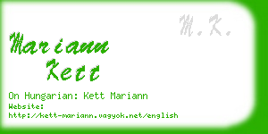 mariann kett business card